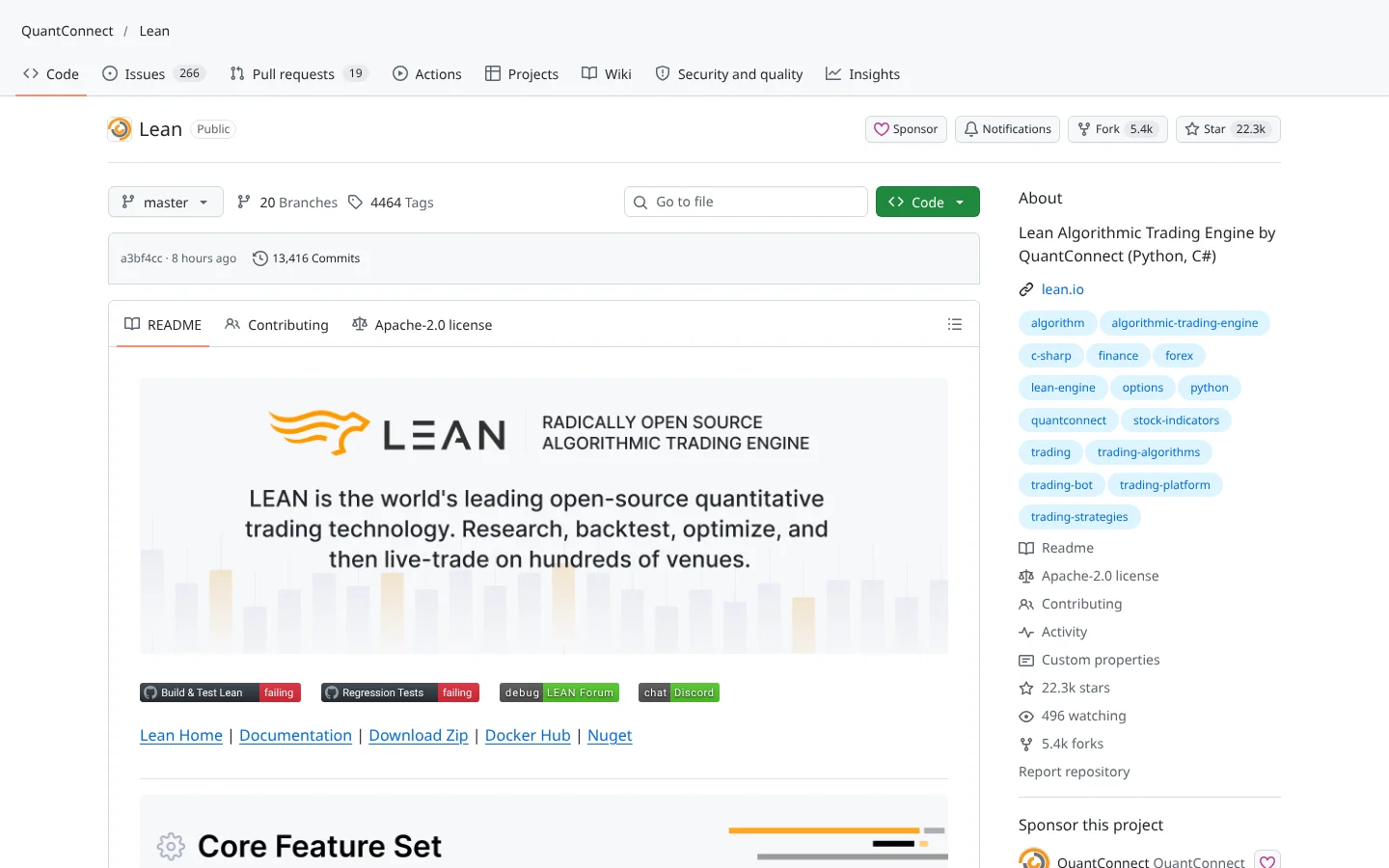 GitHub page for QuantConnect LEAN (QuantConnect/Lean)