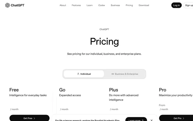 ChatGPT Plus with Codex official site